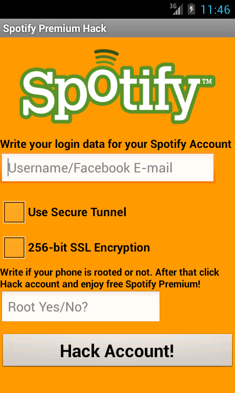 spotify premium free account hack